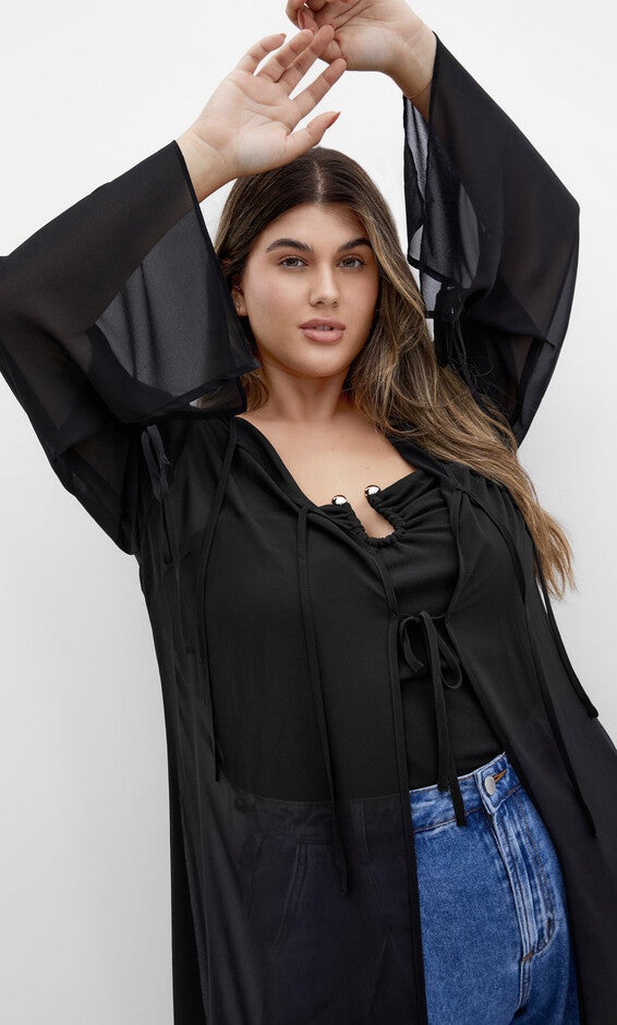 Remi Longline Jacket - black, BLACK, alternate image number null