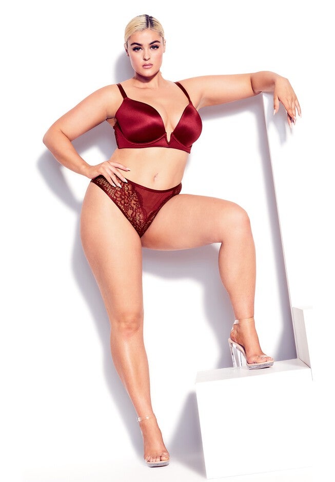 Lucinda Plunge Bra - merlot, PURPLE, hi-res image number null
