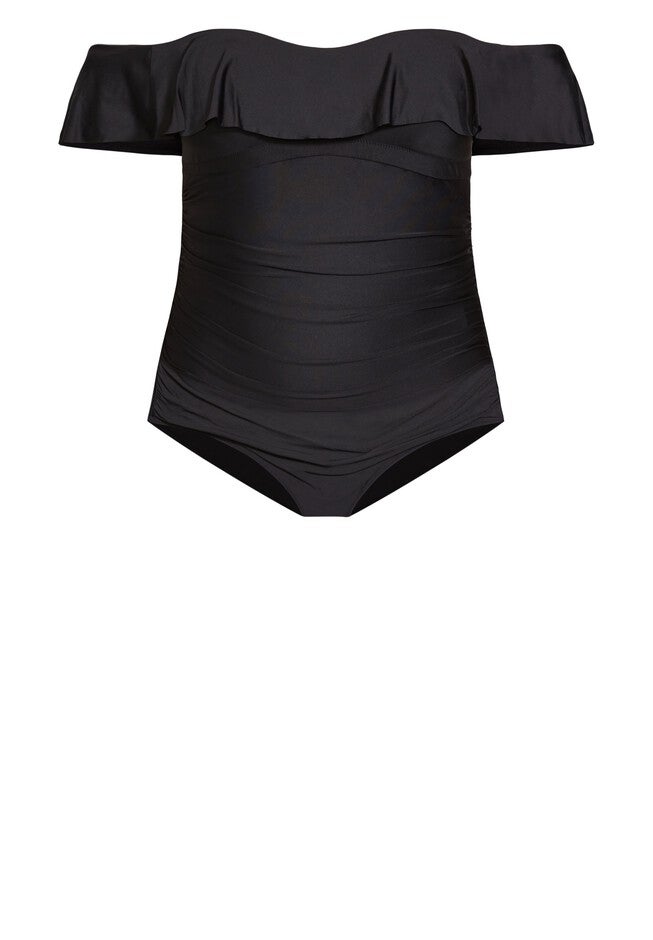 Ingrid Ruffle 1 Piece - black, BLACK, alternate image number null