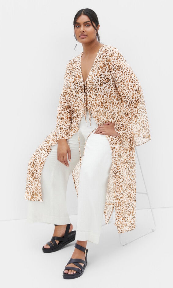 Remi Leopard Print Jacket - print, BROWN, alternate image number null