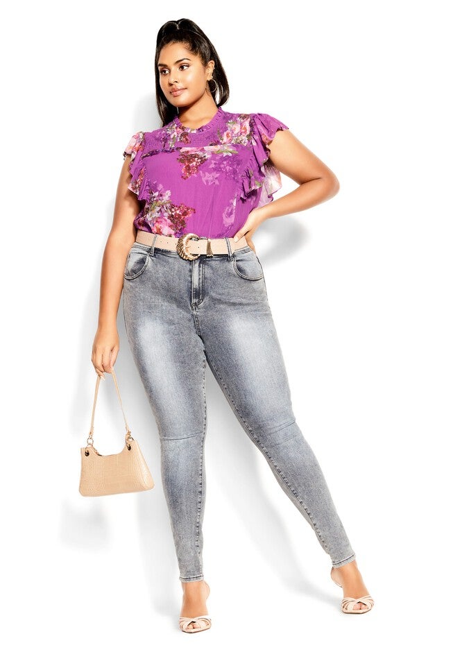 Nova Floral Top - wisteria, PURPLE, on-hover image number 1