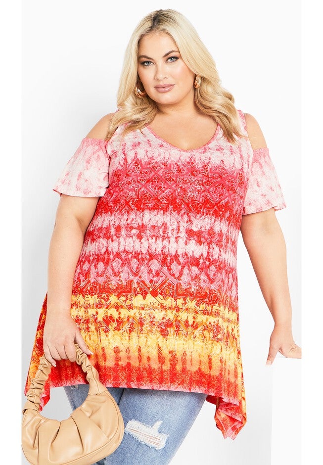 Tuscan Sun Cold Shoulder Tunic, ROSE, hi-res image number null