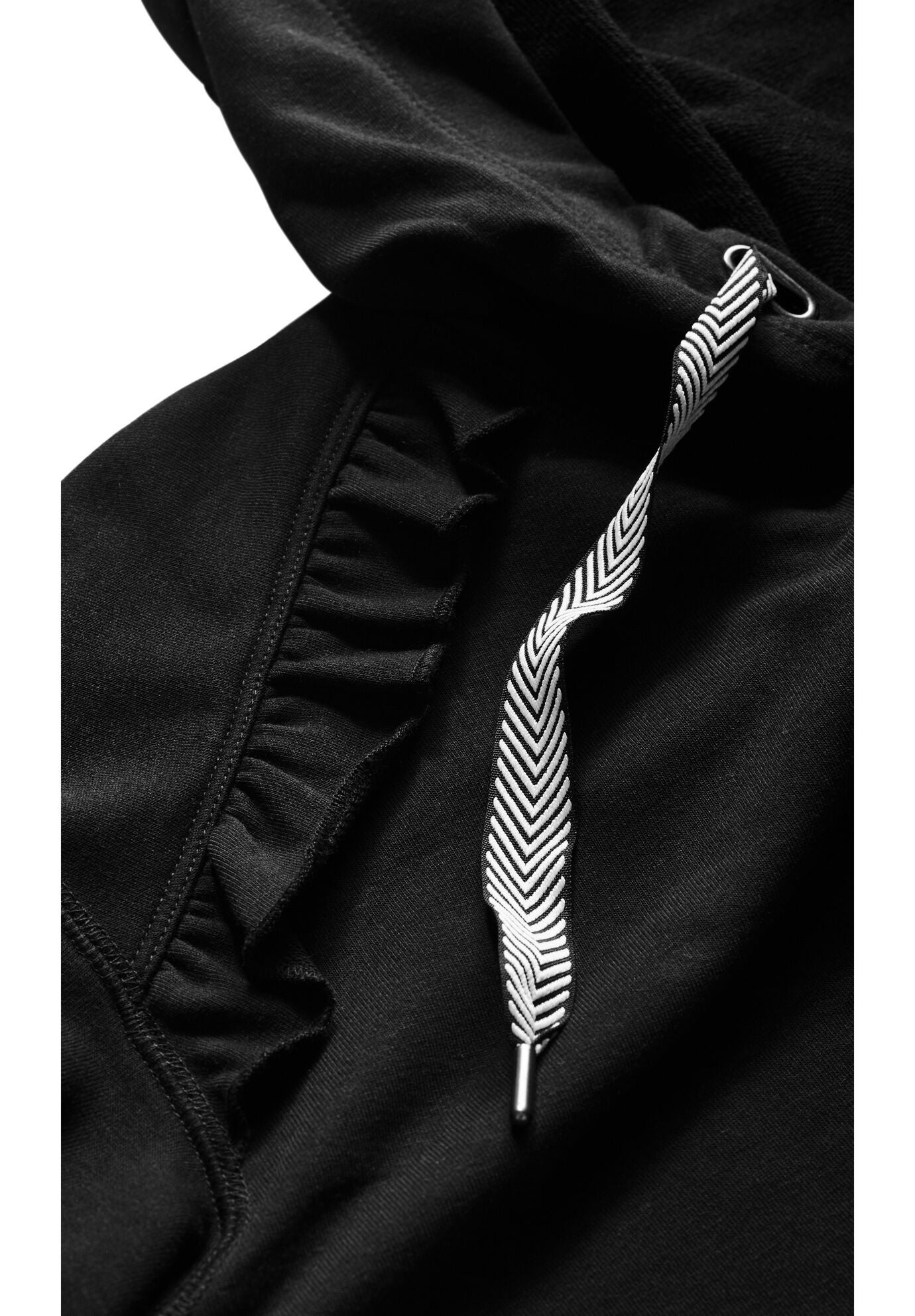 Frill Eggplant Hoodie, BLACK, alternate image number 6