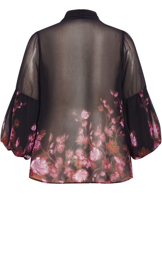 Romance Border Shirt - black, BLACK, alternate image number 4