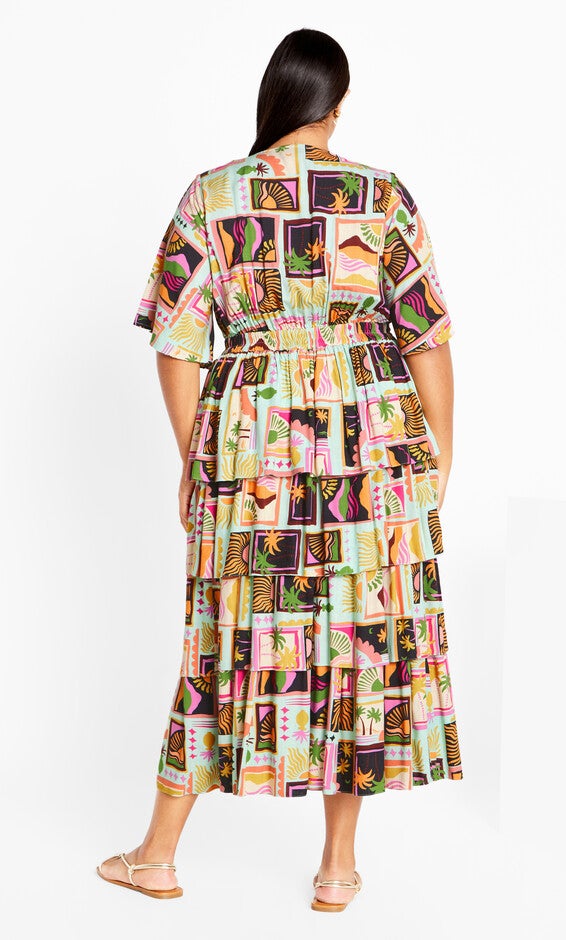 Ana Tie Dress - beige, POSTCARDS, alternate image number 2