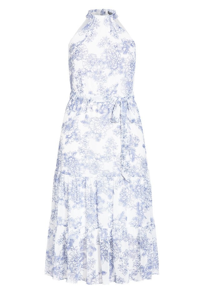 Zen Halter Neck Maxi Dress - ivory, WHITE, alternate image number 2