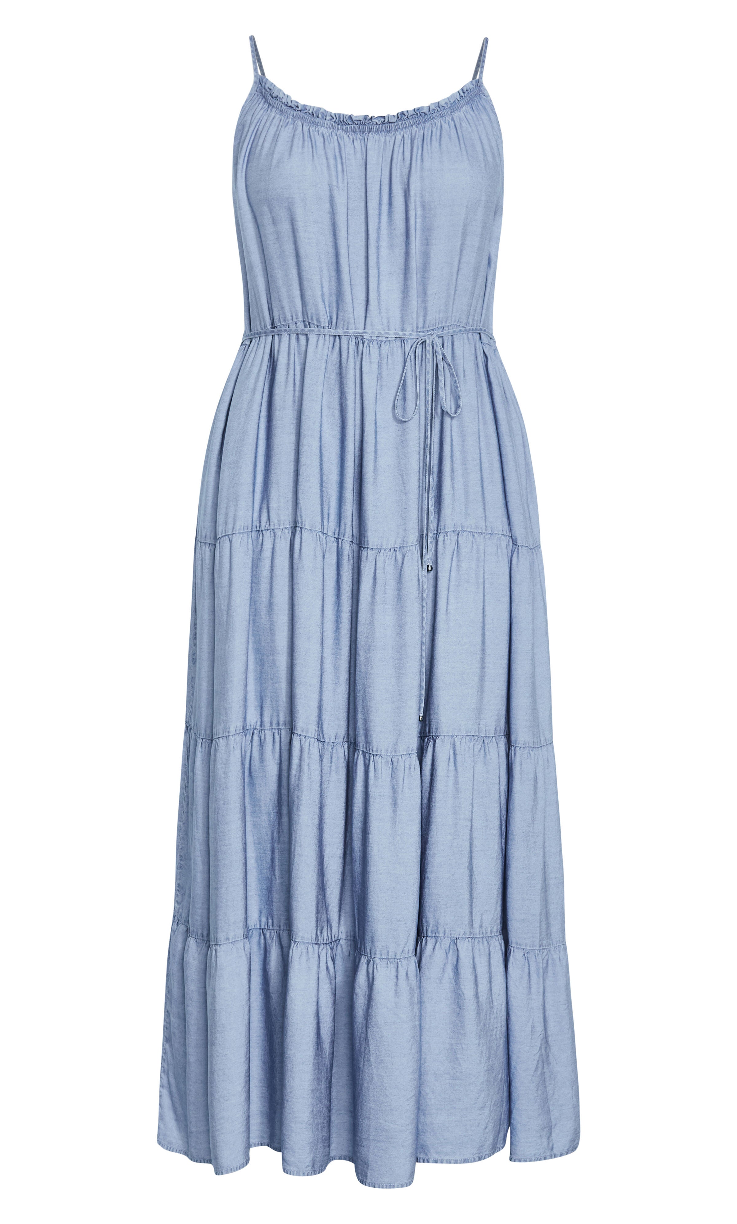 Island Tier Maxi Dress - light wash, BLUE, alternate image number 3