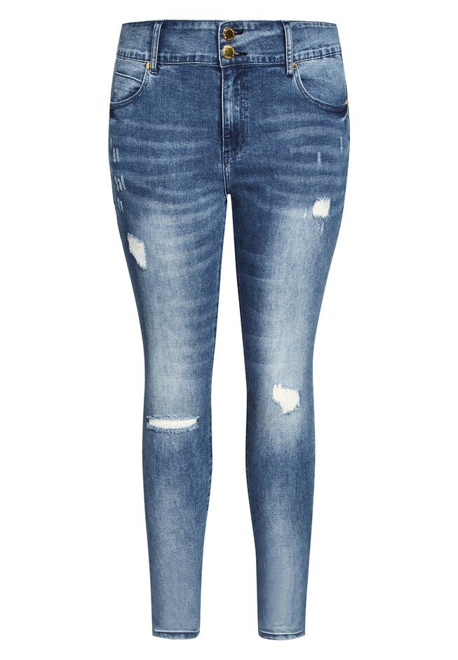 Asha Sweetheart Jean - mid denim, BLUE, alternate image number 2
