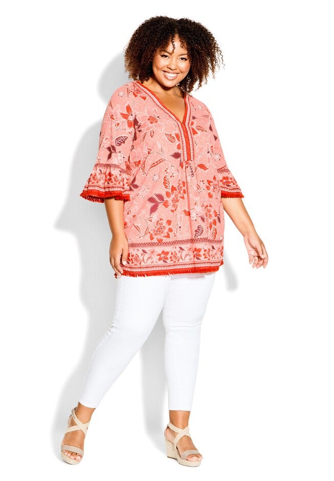 Kiani Crush Tunic, PINK ROYAL BLOOMS, on-hover image number null