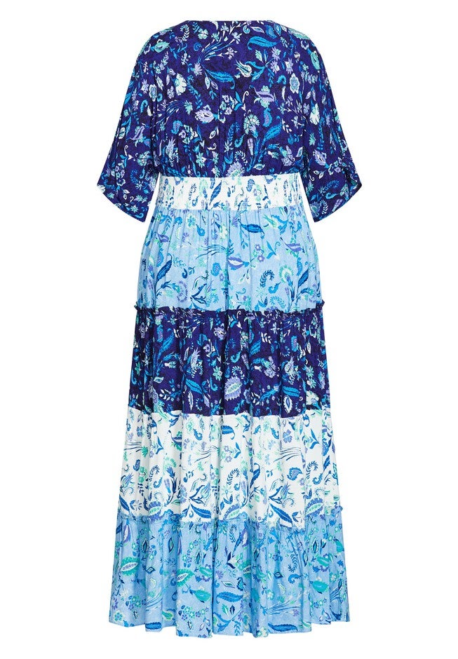 Daisy Tiered Maxi Dress, BLUES FLORAL MIX, alternate image number null