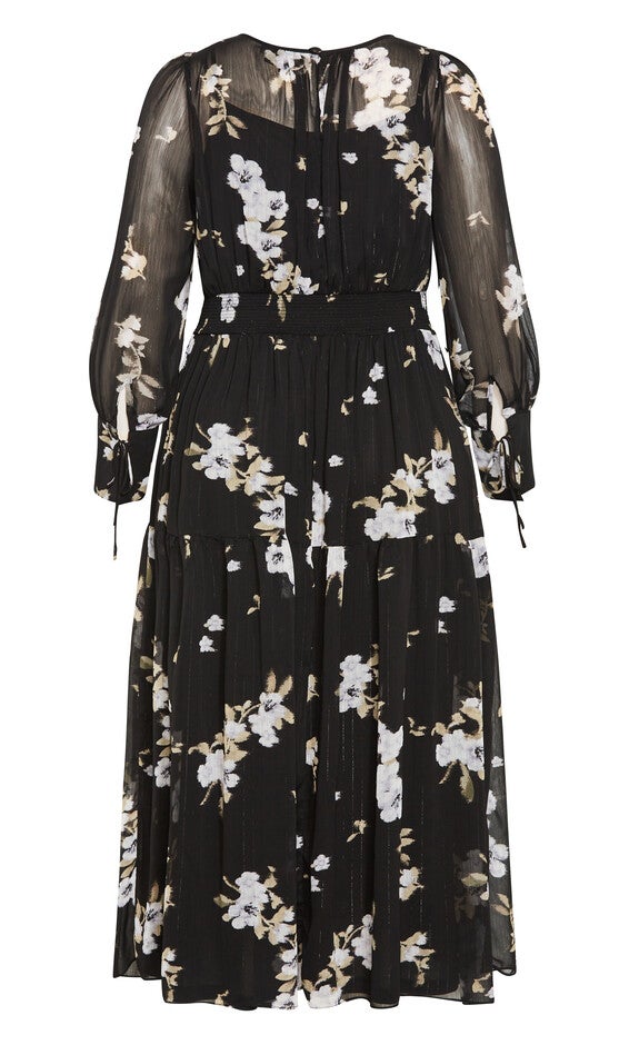 Amira Print Maxi Dress - ivory floral, GRAY, alternate image number null