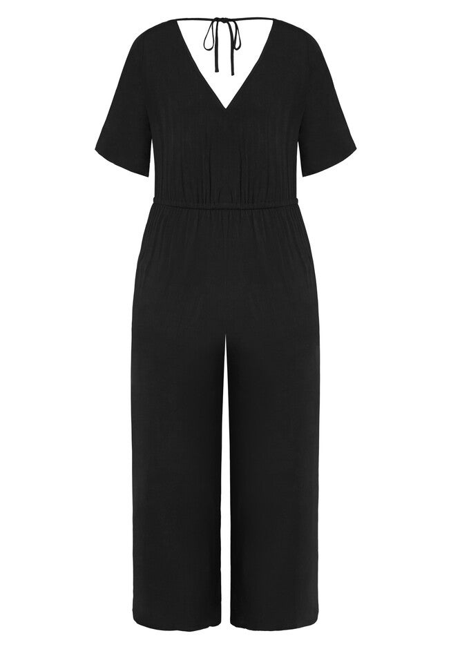 Palm Villa Jumpsuit - black, BLACK, alternate image number null