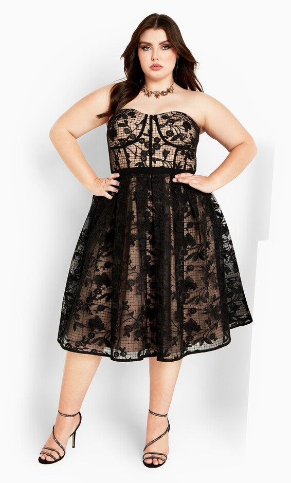 Angeline Dress - black, BLACK, alternate image number null