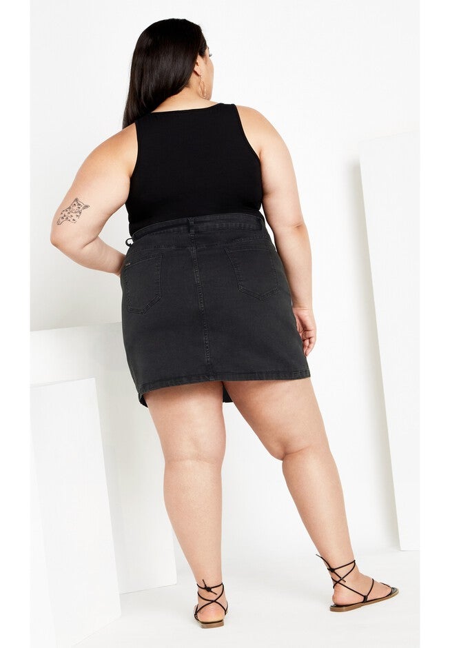 Island Denim Skirt - black, BLACK, alternate image number 3