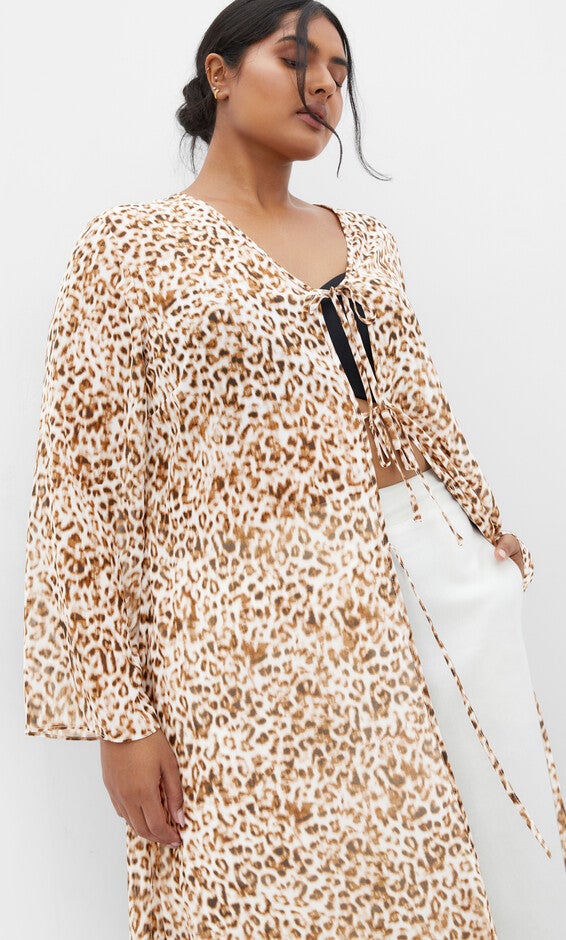 Remi Leopard Print Jacket - print, BROWN, alternate image number null