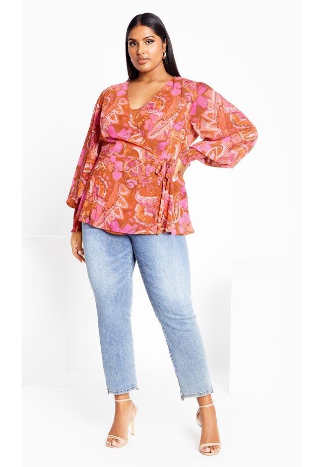 Alexis Print Top - sienna, PINK, on-hover image number 1