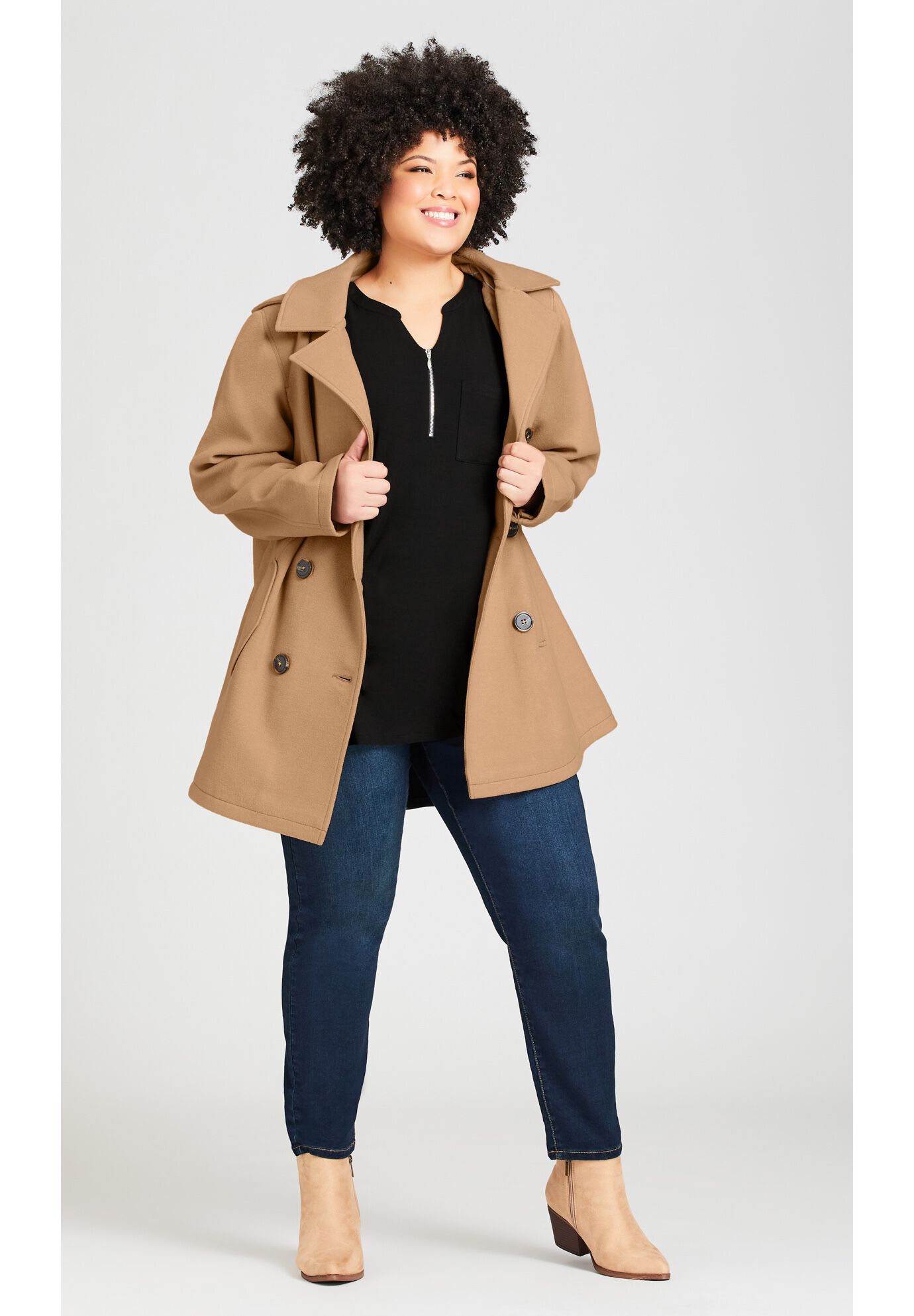 Faux Wool Peacoat Avenue