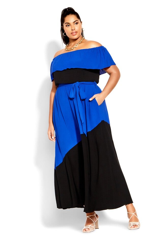 Colourburst Maxi Dress - cobalt, BLUE, hi-res image number 0