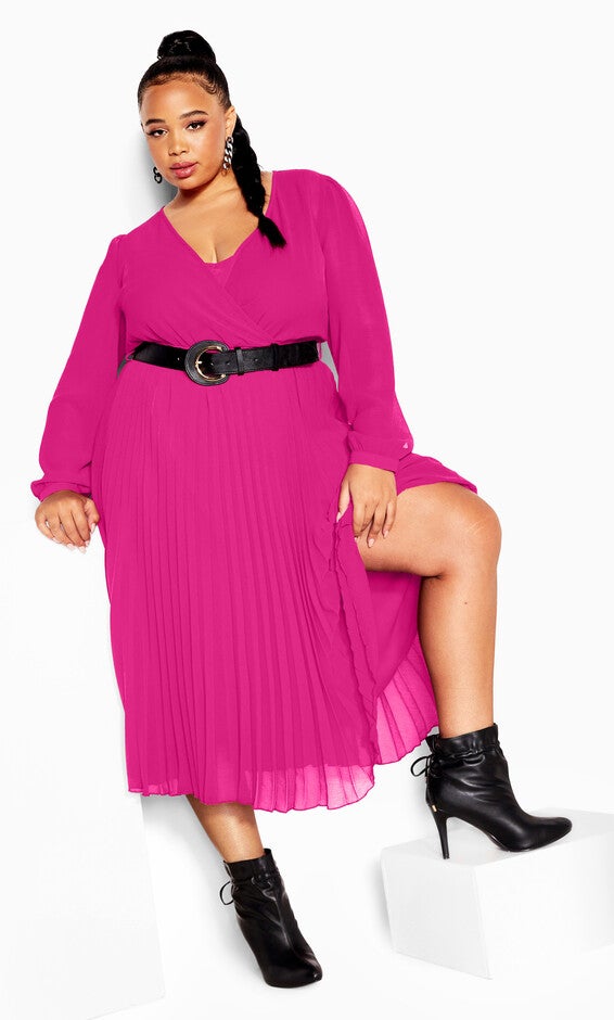 Precious Pleat Dress - sangria, PINK, hi-res image number 0
