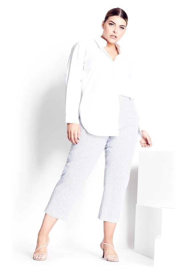 Blake Crop Stripe Pant - white, WHITE, alternate image number null