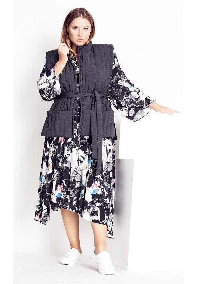 Sleek Tie Vest - steel, GREY, alternate image number 4