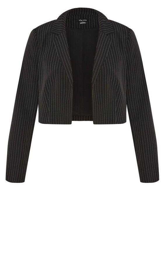 Payton Pinstripe Jacket - black, BLACK, alternate image number null