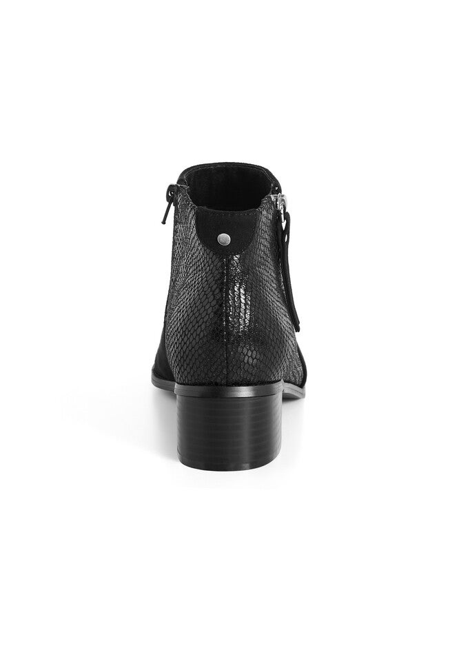 Arla Ankle Snake Skin Effect Boot, BLACK, alternate image number null