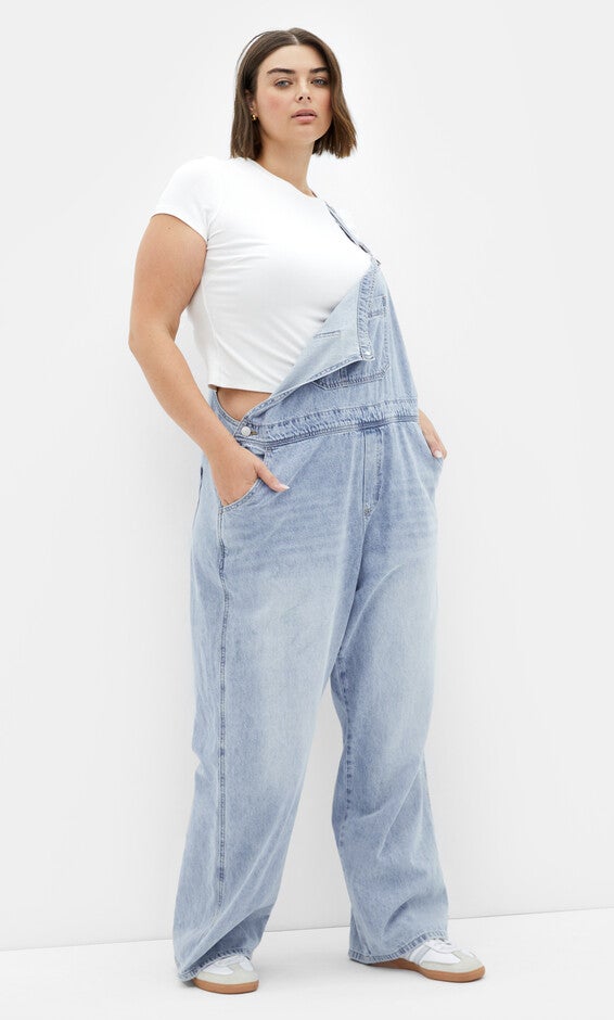 Pinafore Overall - light denim, DENIM, alternate image number null