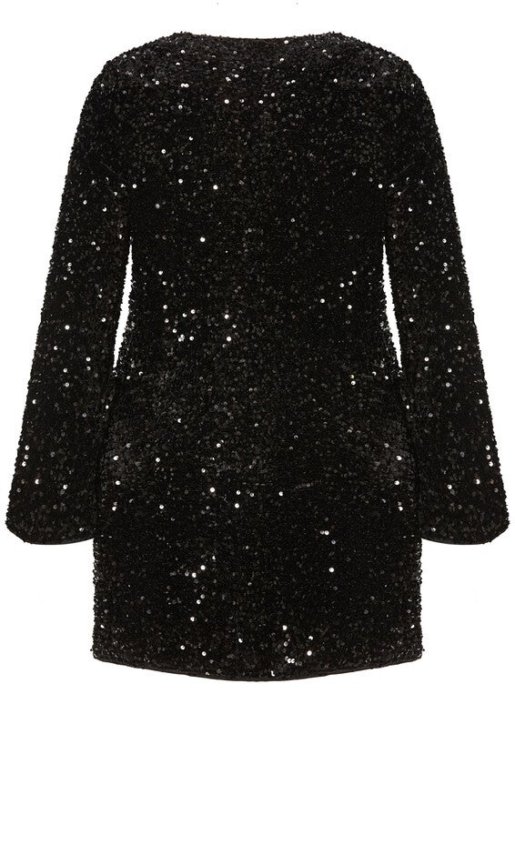 Sequin Neptune Dress - black, BLACK, alternate image number null