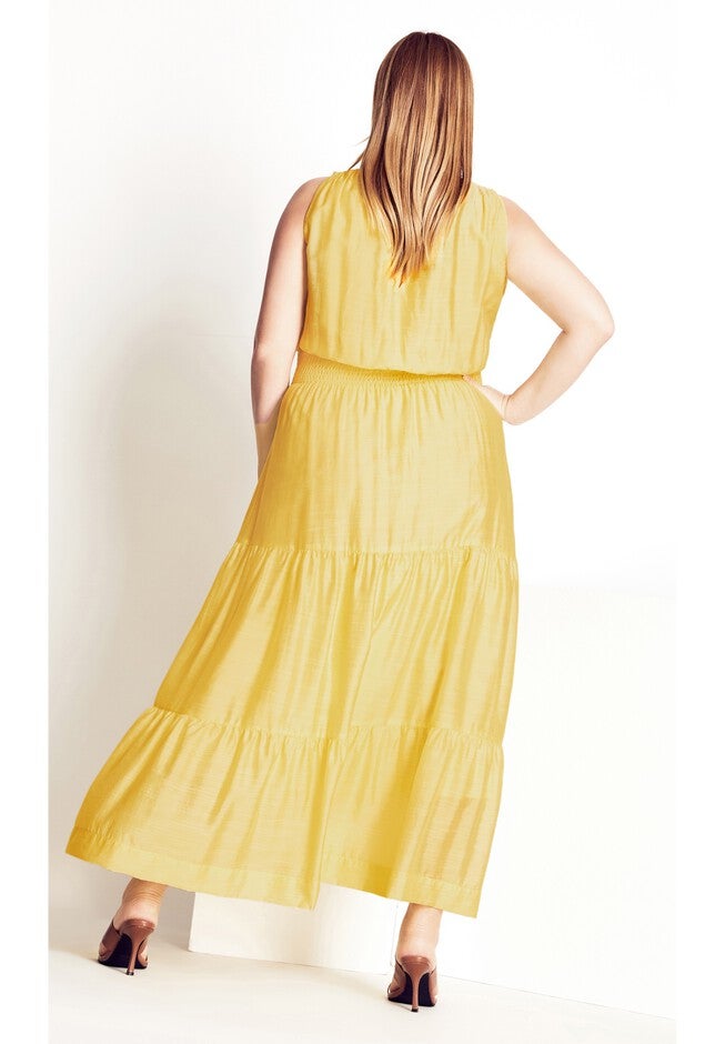 Sweetly Tiered Dress - limoncello, YELLOW, alternate image number 4