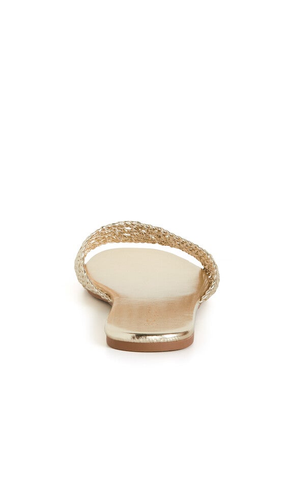 WIDE FIT Weave Flat Slide - gold, YELLOW, alternate image number null