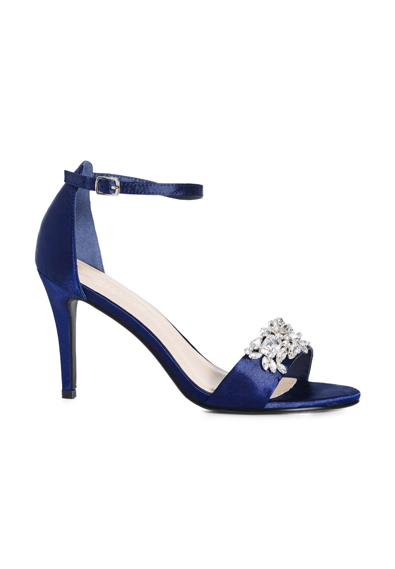 Navy heeled sandals wide fit cheap
