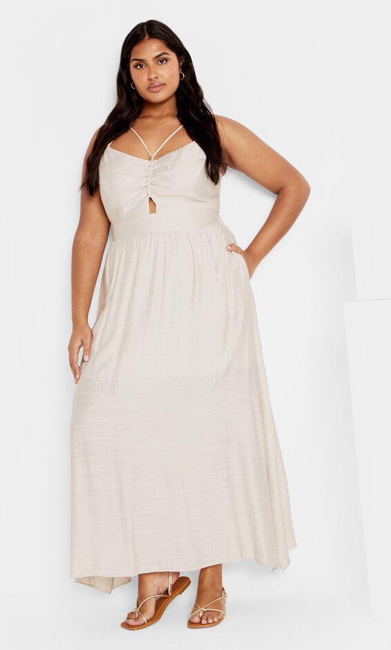 Iman Dress - oat, BEIGE, hi-res image number null