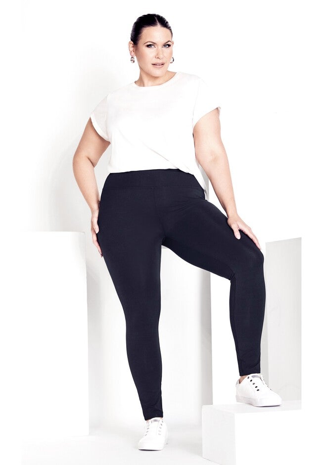High Rise Average Length Legging, NAVY, hi-res image number 0