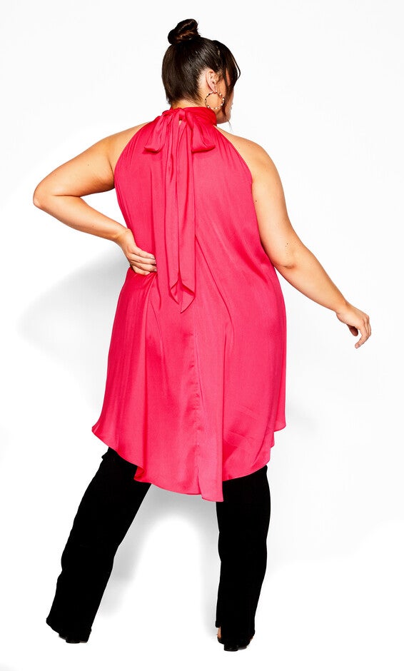 Hi Lo Shine Tunic - flamingo, PINK, alternate image number 4