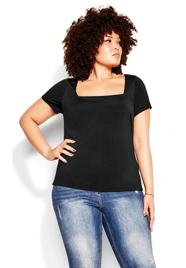 Suited Sleeve Top - black, BLACK, hi-res image number 0