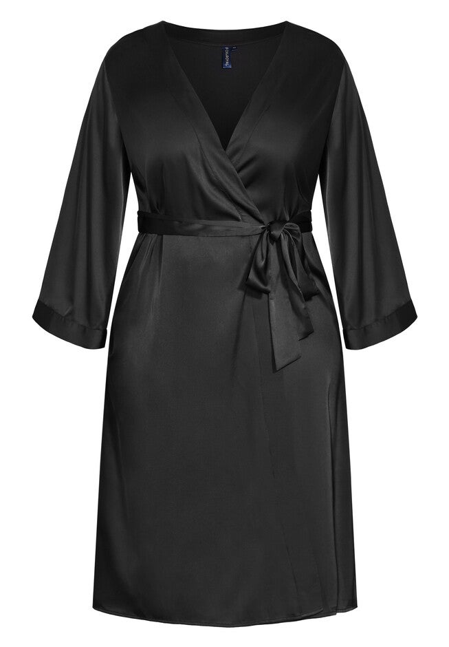 Slinky Midi Robe - black, BLACK, alternate image number null