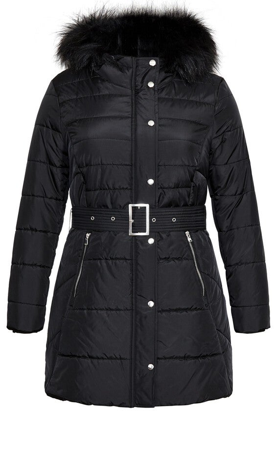 Longline Puffer Jacket - black, BLACK, alternate image number 3