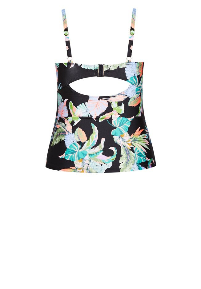 Samira Print Tankini Top - black, BLACK, alternate image number null