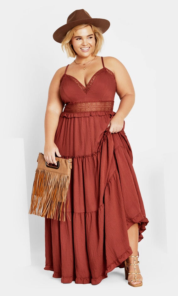 Aura Maxi Dress - cinnamon, RED, hi-res image number null