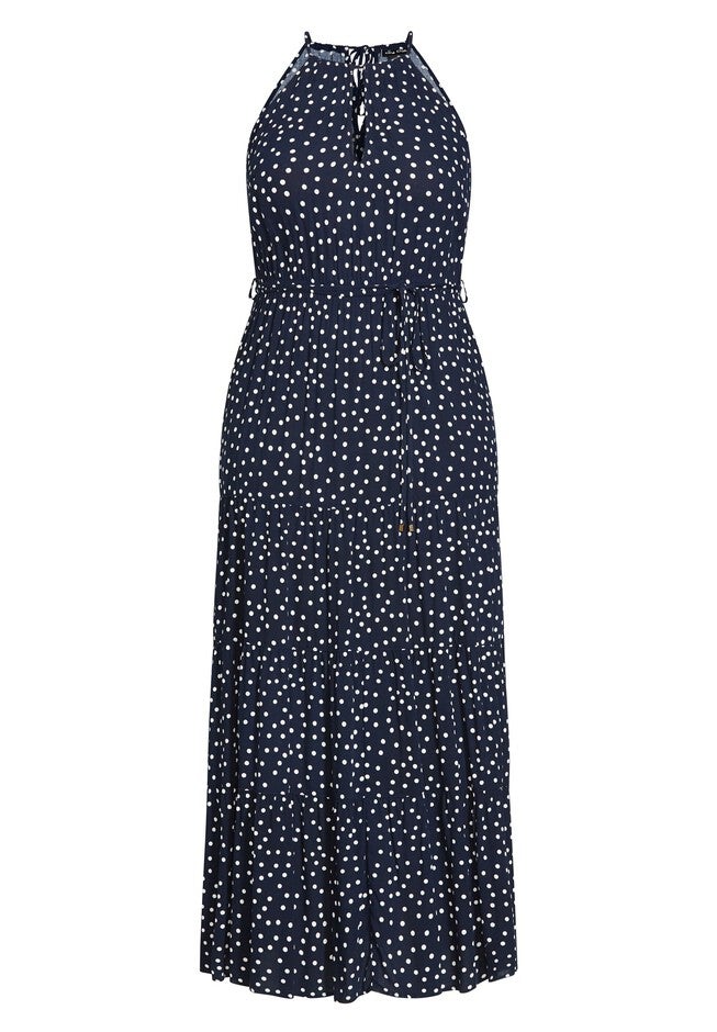 Tier Spot Maxi Dress - navy, BLUE, alternate image number 2