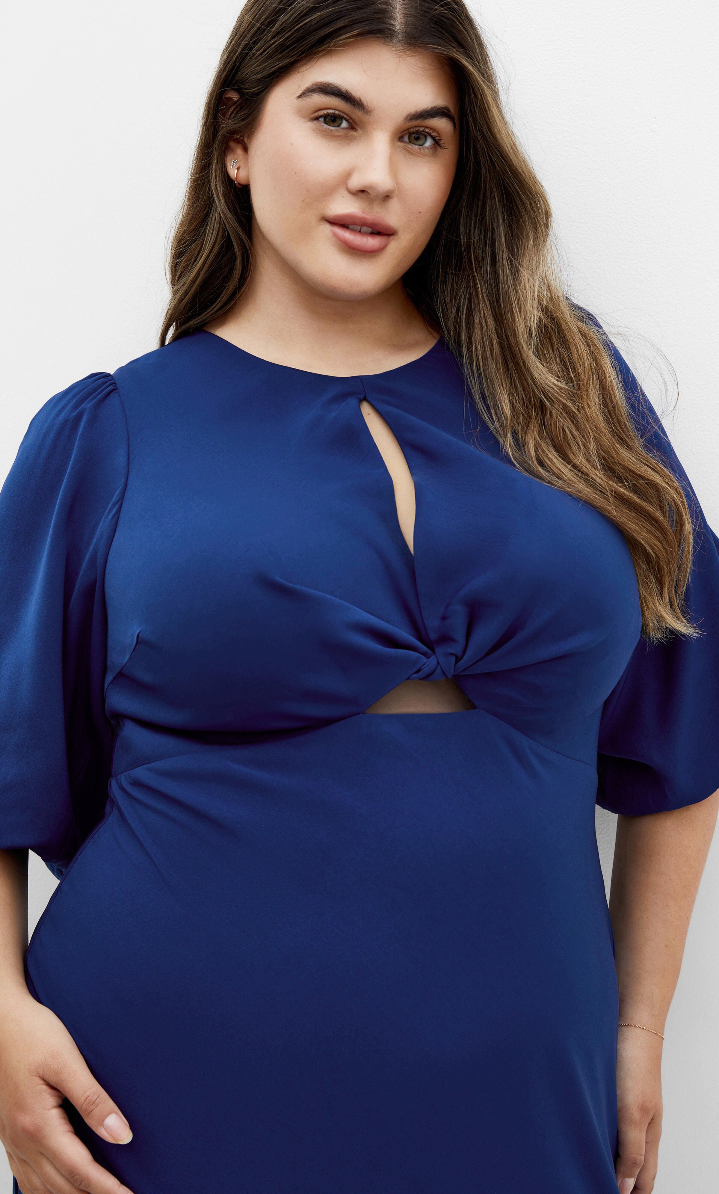 Ines Puff Dress - ocean, BLUE, alternate image number 1