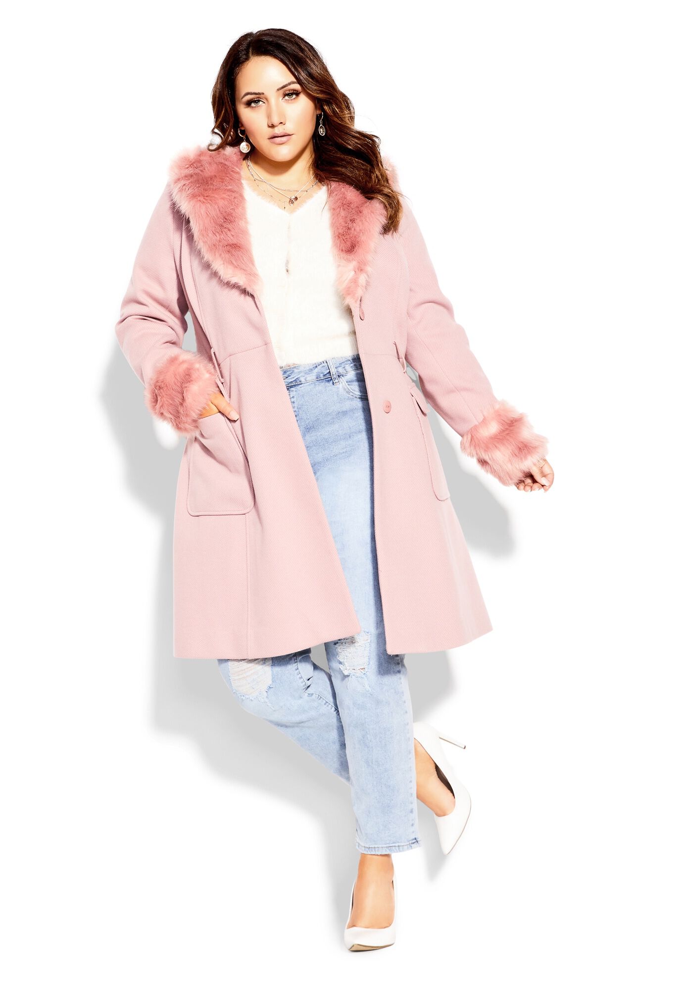 Blush pink jacket plus size outlet