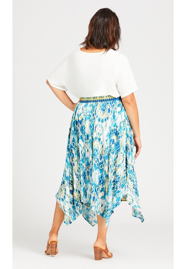 Jess Hanky Hem Skirt, IKAT BORDER, alternate image number null