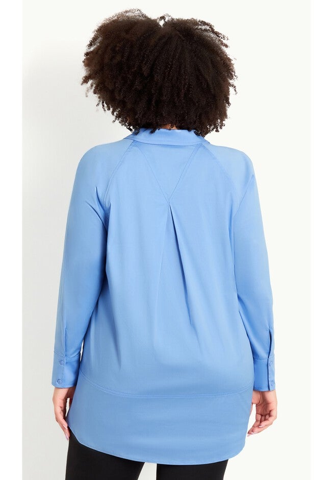 Cotton Blend Shirt - blue, BLUE, alternate image number null