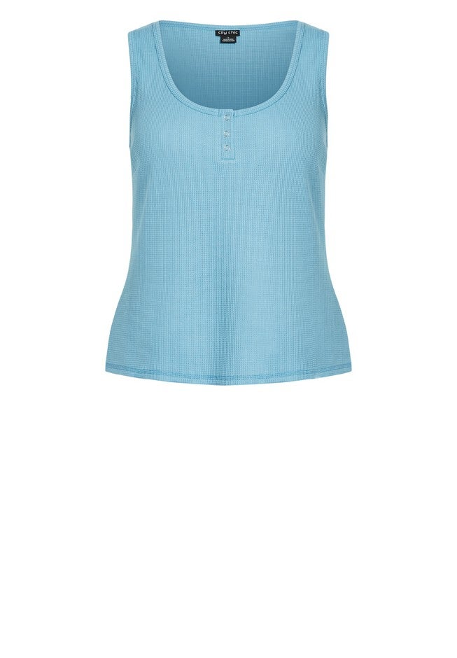 Waffle Sleep Tank - light teal, BLUE, alternate image number null
