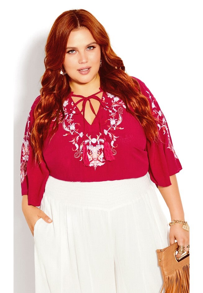 Boho Top - fire, RED, alternate image number null