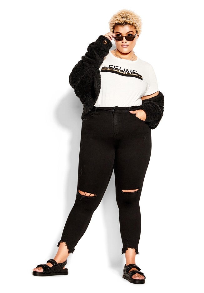 Feline Tee - ivory, WHITE, on-hover image number 1