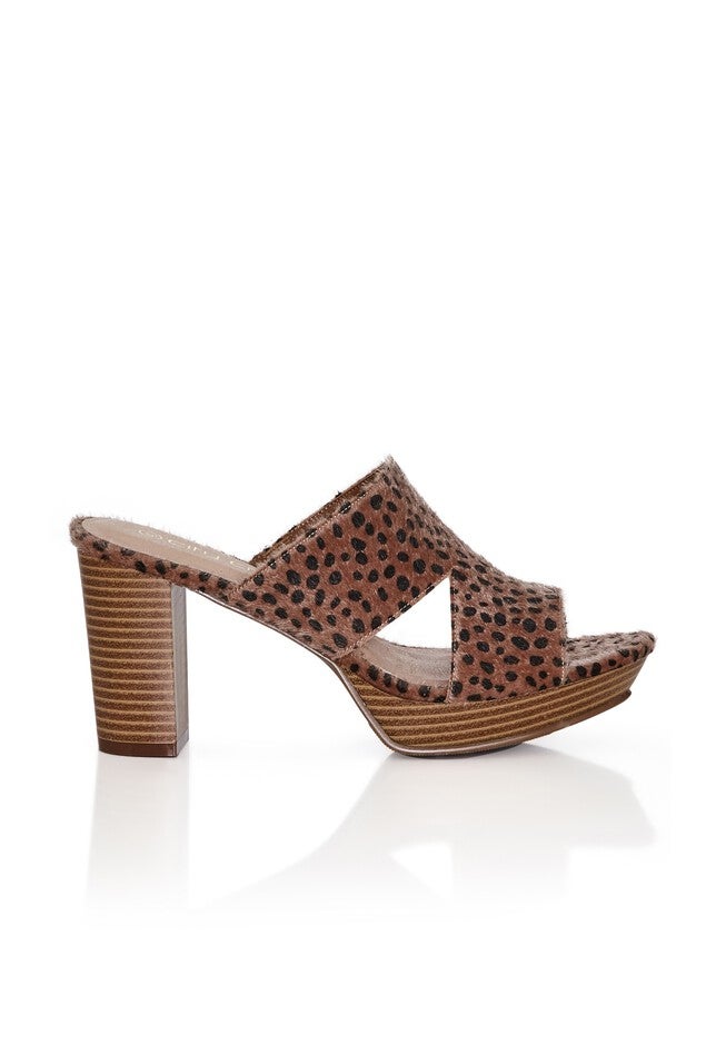 WIDE FIT Remy Animal Mule - tan, BROWN, on-hover image number 1