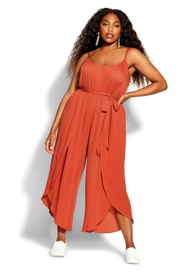 Tropic Tie Jumpsuit - coral, ORANGE, hi-res image number null